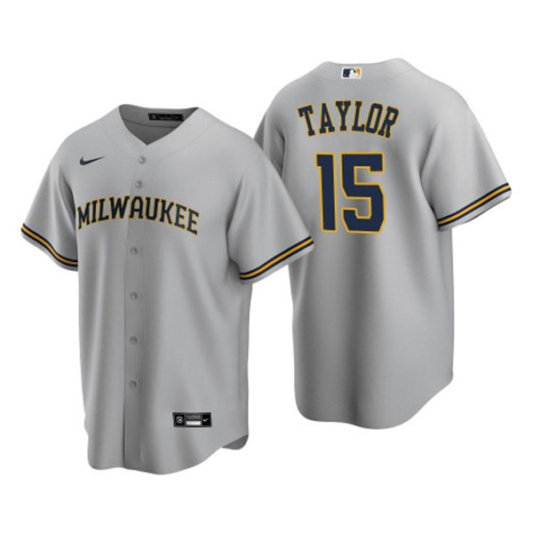 Youth Milwaukee Brewers #15 Tyrone Taylor Nike Gray Road Jersey