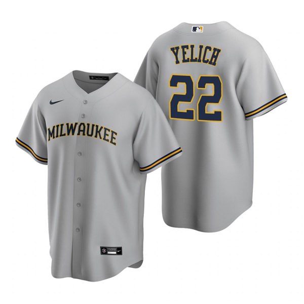 Youth Milwaukee Brewers #22 Christian Yelich Nike Gray Road Jersey