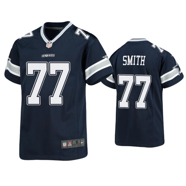 Youth Dallas Cowboys #77 Tyron Smith Nike Navy Team Color Limited Jersey
