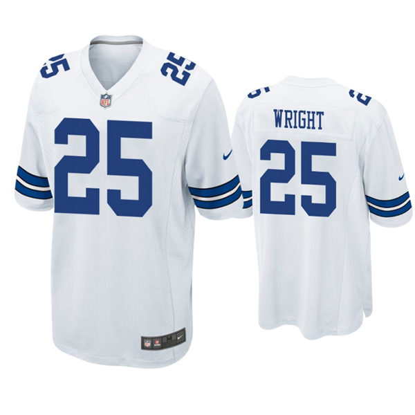 Mens Dallas Cowboys #25 Nahshon Wright Nike White Vapor Limited Jersey