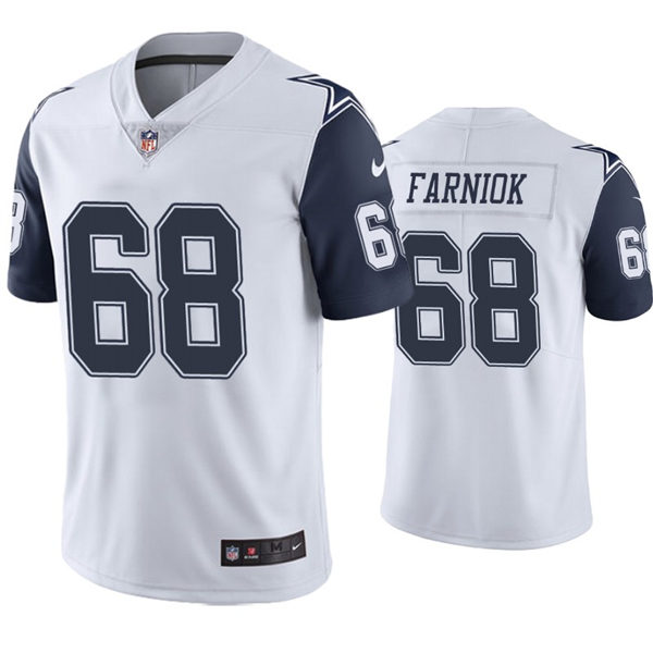 Mens Dallas Cowboys #68 Matt Farniok Nike White Color Rush Legend Player Jersey