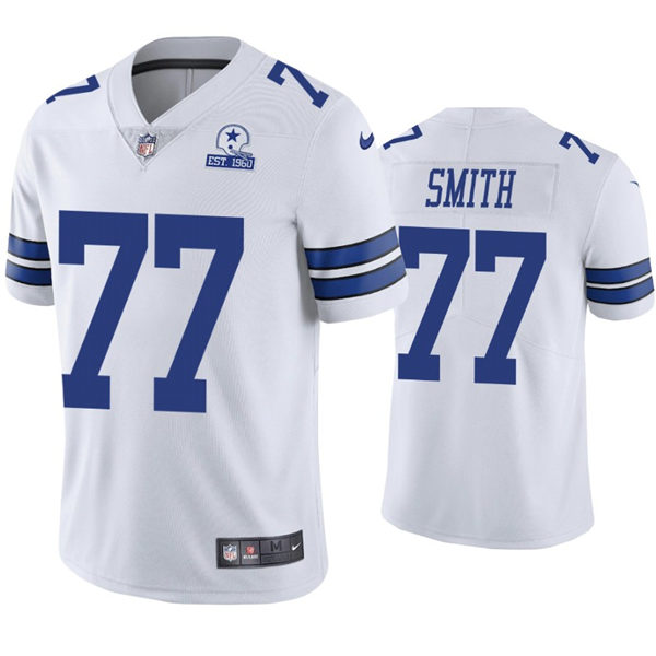 Mens Dallas Cowboys #77 Tyron Smith Nike White Vapor Limited Jersey