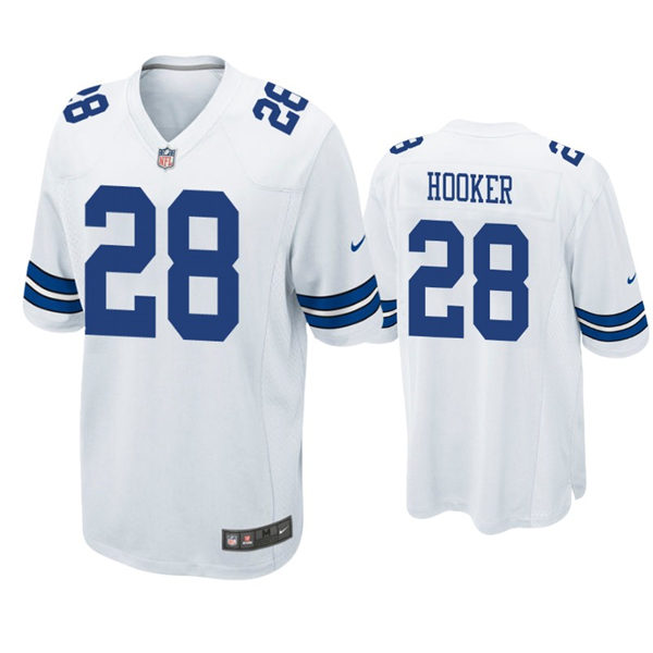 Mens Dallas Cowboys #28 Malik Hooker Nike White Vapor Limited Jersey