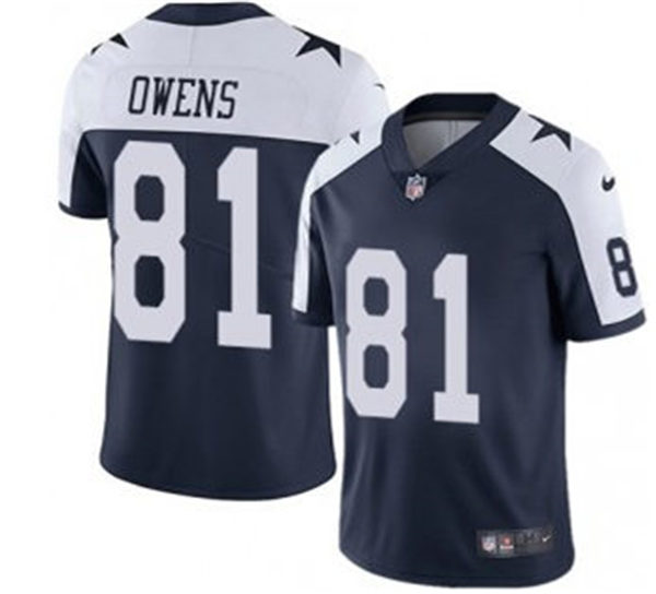 Mens Dallas Cowboys Retired Player #81 Terrell Owens Nike Navy Alternate Vapor Limited Jersey
