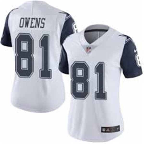 Mens Dallas Cowboys Retired Player #81 Terrell Owens Nike White Color Rush Legend Player Jersey