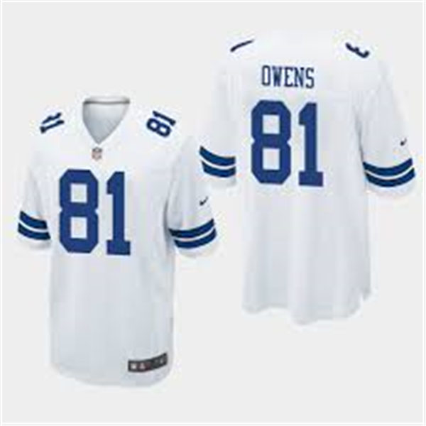 Mens Dallas Cowboys Retired Player #81 Terrell Owens Nike White Vapor Limited Jersey