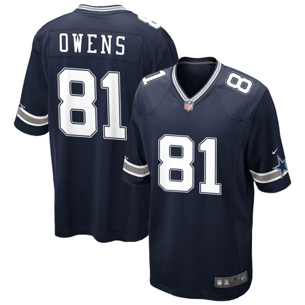 Mens Dallas Cowboys Retired Player #81 Terrell Owens Nike Navy Team Color Untouchable Limited Jersey