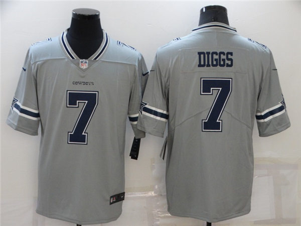 Mens Dallas Cowboys #7 Trevon Diggs Nike Silver Inverted Legend Jersey 
