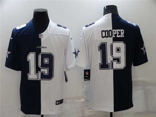 Men's Dallas Cowboys #19 Amari Cooper Nike Navy White Split Two Tone Jersey