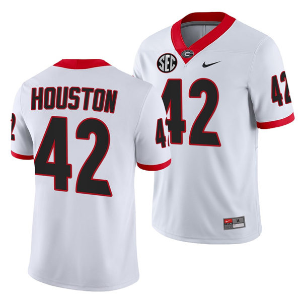 Mens Georgia Bulldogs #42 Justin Houston Nike White College Football Game jersey