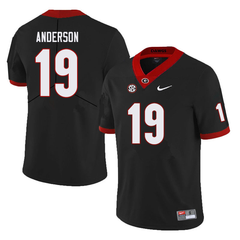 Mens Georgia Bulldogs #19 Adam Anderson Nike Black College Football Game jersey