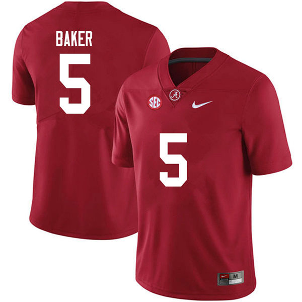 Mens Alabama Crimson Tide #5 Javon Baker Nike Crimson College Football Game Jersey