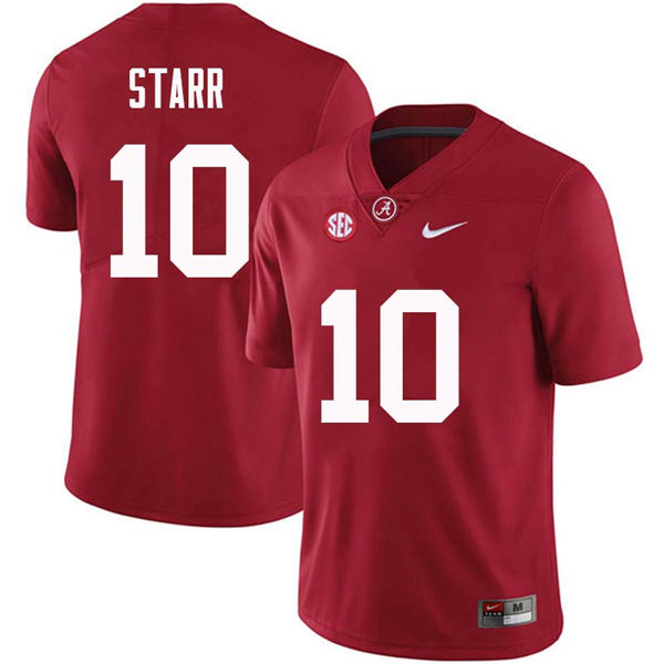 Mens Alabama Crimson Tide #10 Bart Starr Nike Crimson College Football Game Jersey