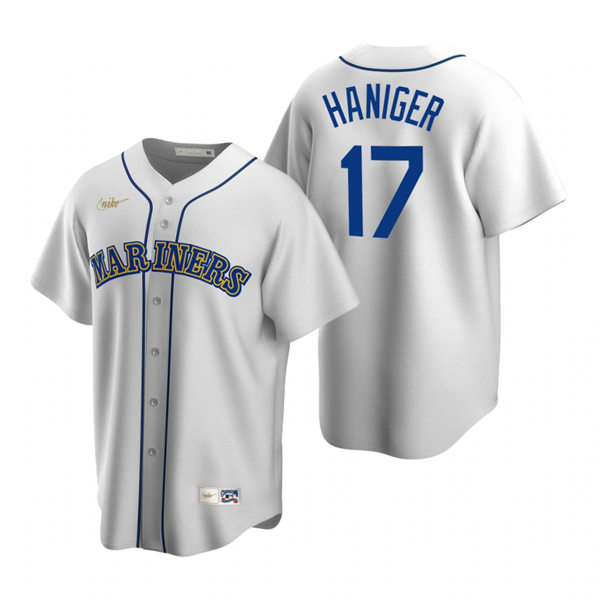 Mens Seattle Mariners #17 Mitch Haniger Nike White Cooperstown Collection Jersey