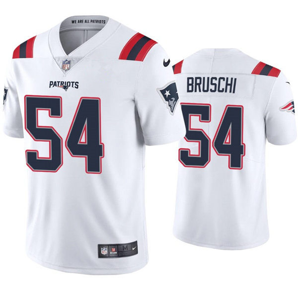 Mens New England Patriots Retired Player #54 Tedy Bruschi Nike White Vapor Untouchable Limited Jersey 