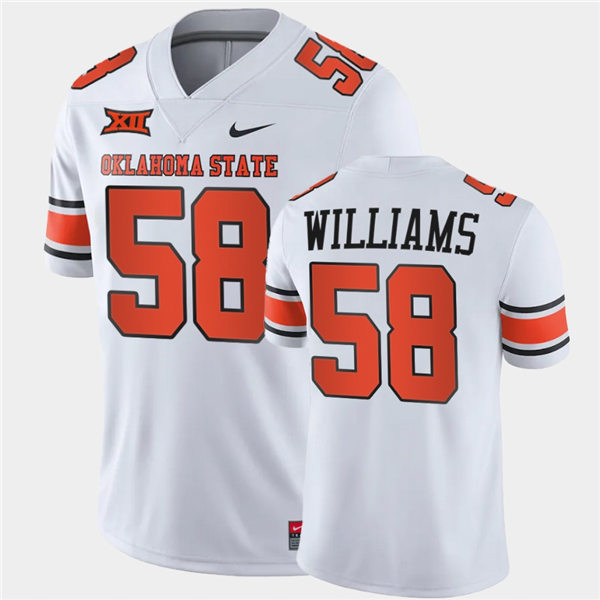 Mens Oklahoma State Cowboys #58 Kevin Williams Nike White Vapor Limited Football Jersey