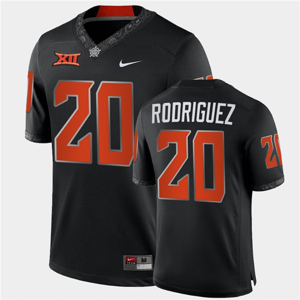 Mens Oklahoma State Cowboys #20 Malcolm Rodriguez Nike Black College Football Jersey