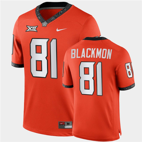 Mens Oklahoma State Cowboys #81 Justin Blackmon Nike Orange College Football Jersey