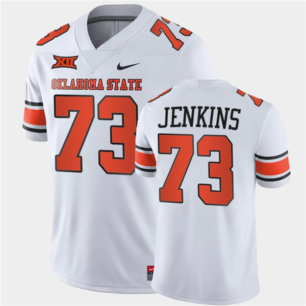 Mens Oklahoma State Cowboys #73 Teven Jenkins Nike White Vapor Limited Football Jersey