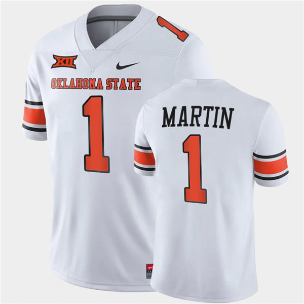 Mens Oklahoma State Cowboys #1 Tay Martin  Nike White Vapor Limited Football Jersey