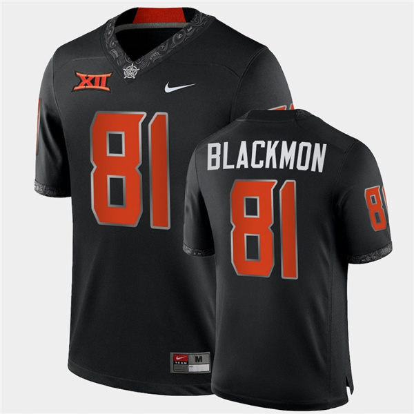 Mens Oklahoma State Cowboys #81 Justin Blackmon Nike Black College Football Jersey