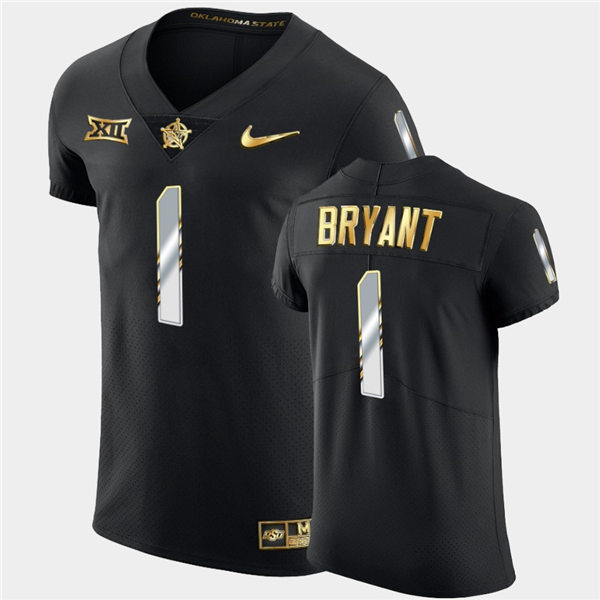 Mens Oklahoma State Cowboys #1 Dez Bryant Nike Black Golden Edition College Football Jersey