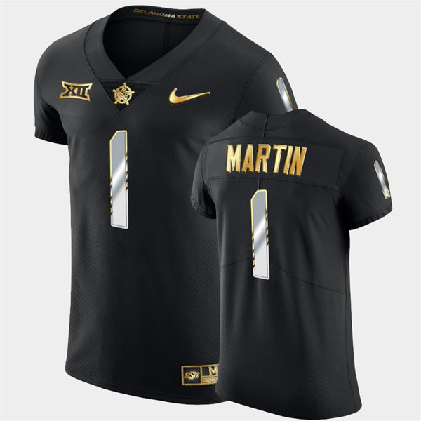 Mens Oklahoma State Cowboys #1 Tay Martin Nike Black Golden Edition College Football Jersey