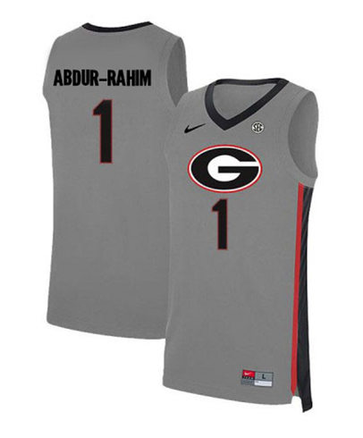 Mens Youth Georgia Bulldogs #1 Jabri Abdur-Rahim Nike Grey College Basketball Jersey