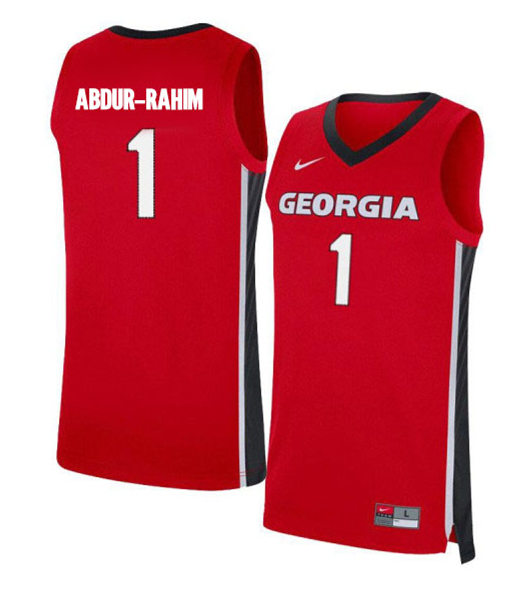 Mens Youth Georgia Bulldogs #1 Jabri Abdur-Rahim  Nike Red College Basketball Jersey