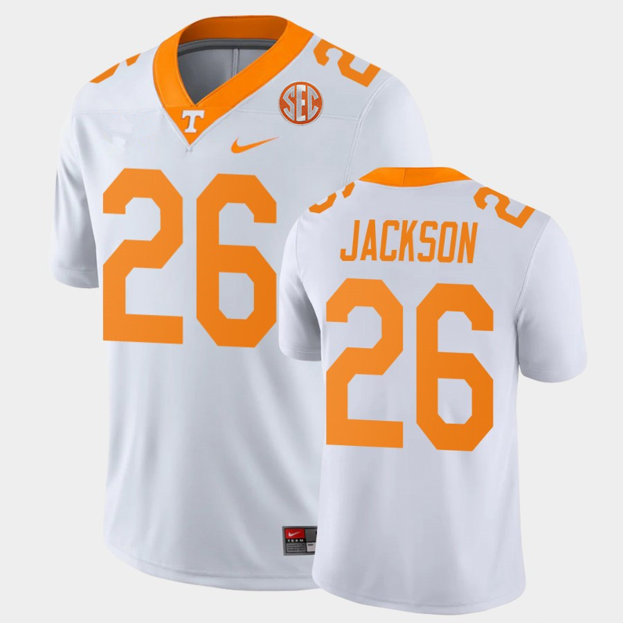Men's Tennessee Volunteers #26 Theo Jackson Nike 2021 White College Football Game Jersey
