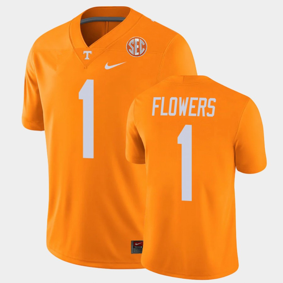 Men's Tennessee Volunteers #1 Trevon Flowers Nike 2021 Orange College Football Game Jersey