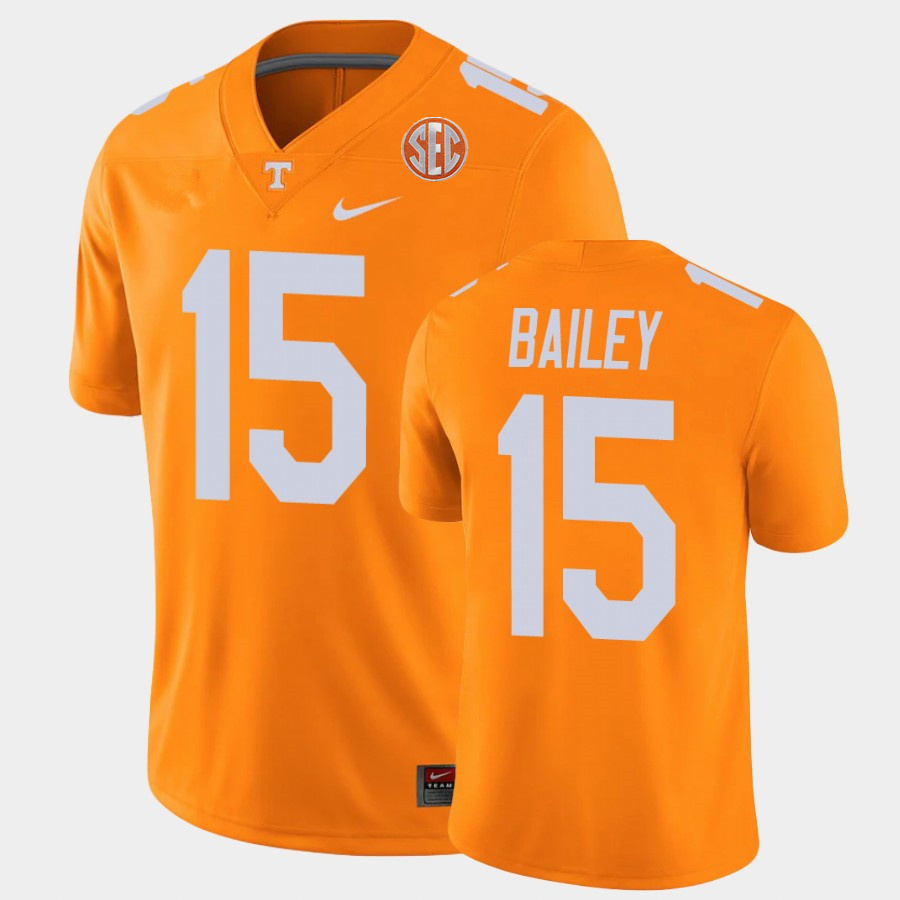 Men's Tennessee Volunteers #15 Harrison Bailey Nike 2021 Orange College Football Game Jersey