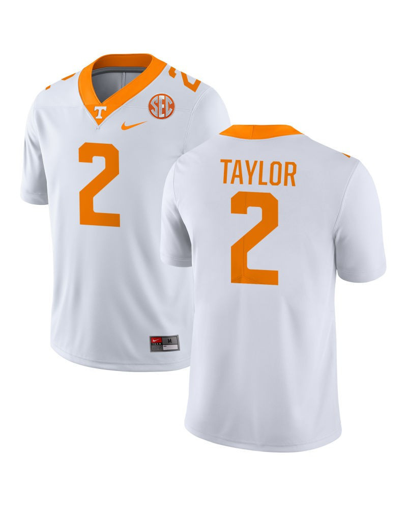 Men's Tennessee Volunteers #2 Alontae Taylor Nike 2021 White College Football Game Jersey