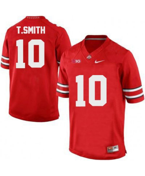 Men Ohio State Buckeyes #10 Troy Smith Nike Scarlet College Football Game Jersey