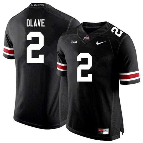 Men Ohio State Buckeyes #2 Chris Olave Nike Black White College Football Game Jersey