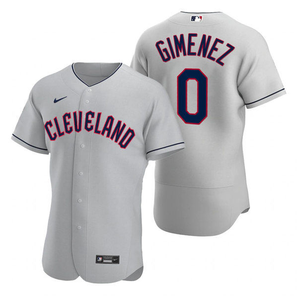 Mens Cleveland Guardians #0 Andres Gimenez Nike 2022 Grey Road Flex Base Authentic Player Jersey