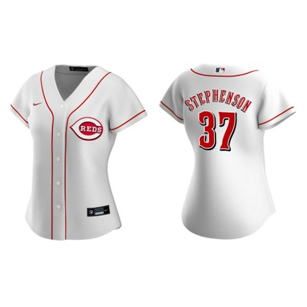 Womens Cincinnati Reds #37 Tyler Stephenson Nike Stitched White Home Jersey