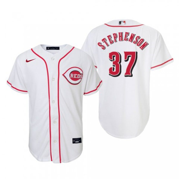 Youth Cincinnati Reds #37 Tyler Stephenson Nike Stitched White Home Jersey