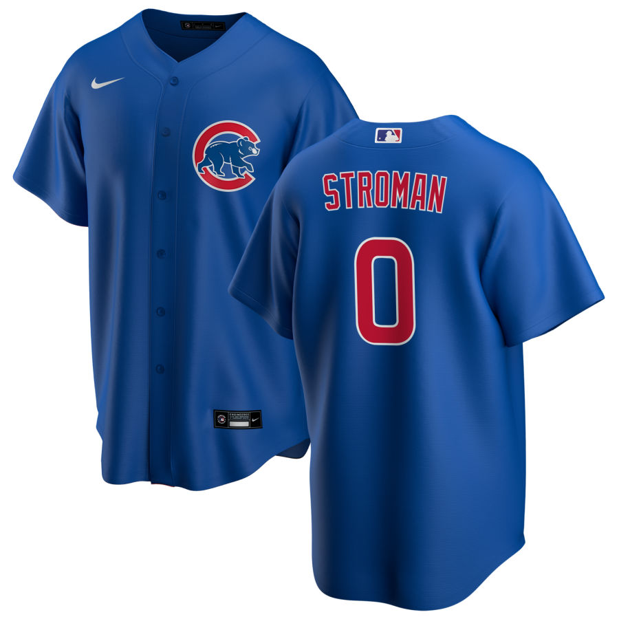 Men's Chicago Cubs #0 Marcus Stroman Nike Royal Alternate Cool Base Jersey