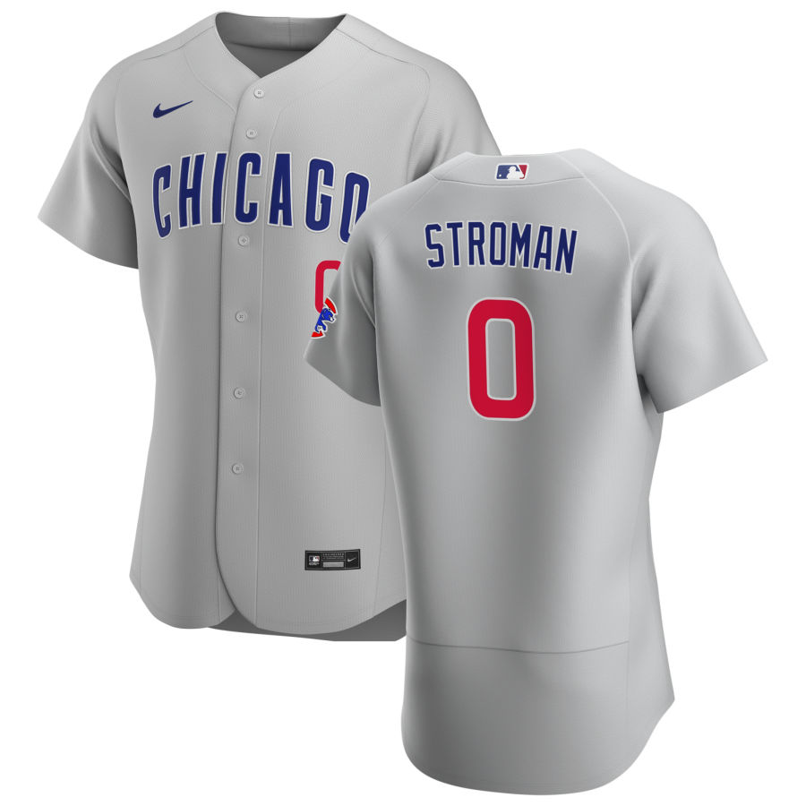 Men's Chicago Cubs #0 Marcus Stroman Nike Grey Road Authentic FlexBase Player Jersey