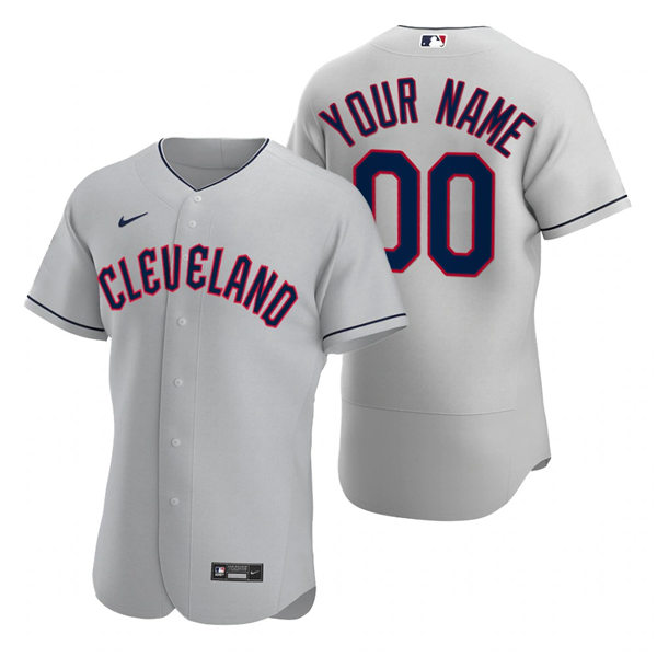 Mens Cleveland Guardians Custom Nike 2022 Grey Road Flex Base Authentic Jersey