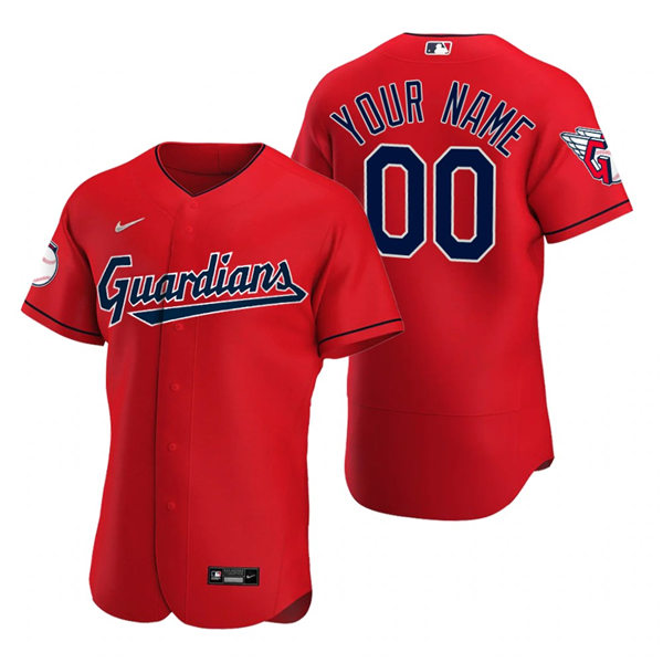 Mens Cleveland Guardians Custom Nike 2022 Red Alternate Flex Base Authentic Jersey