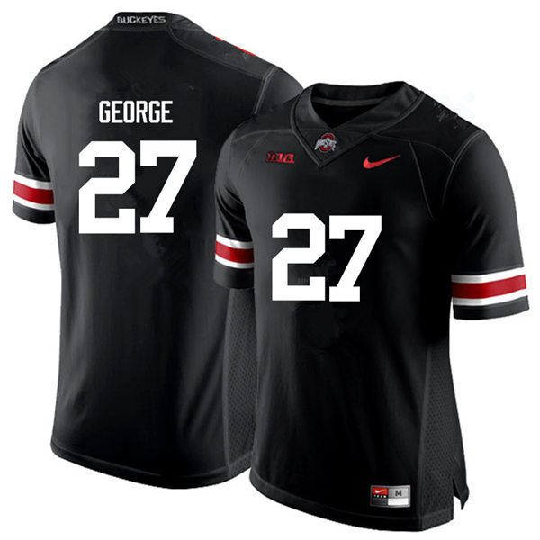 Men's Ohio State Buckeyes #27 Eddie George Nike Black White College Football Game Jersey