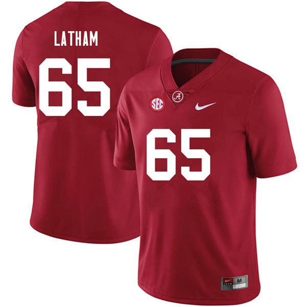 Mens Alabama Crimson Tide #65 JC Latham Crimson Nike Crimson College Game Football Jersey
