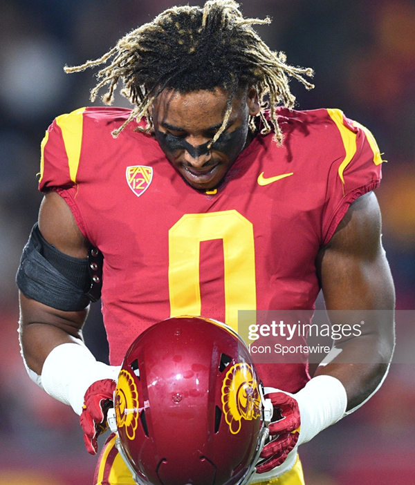 Mens USC Trojans #0 Korey Foreman Nike Cardinal Without Name College Football Game Jersey 