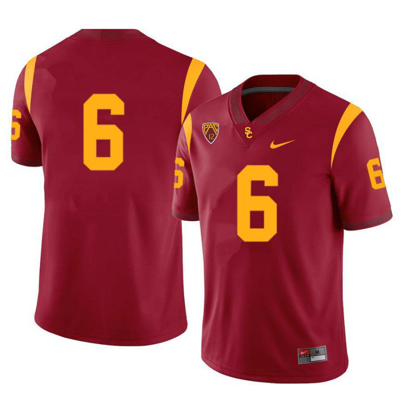 Mens USC Trojans #6 Vavae Malepeai Nike Cardinal Limited Football Performance Jersey