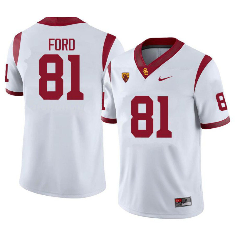 Mens USC Trojans #81 Kyle Ford Nike White Limited Football Performance Jersey