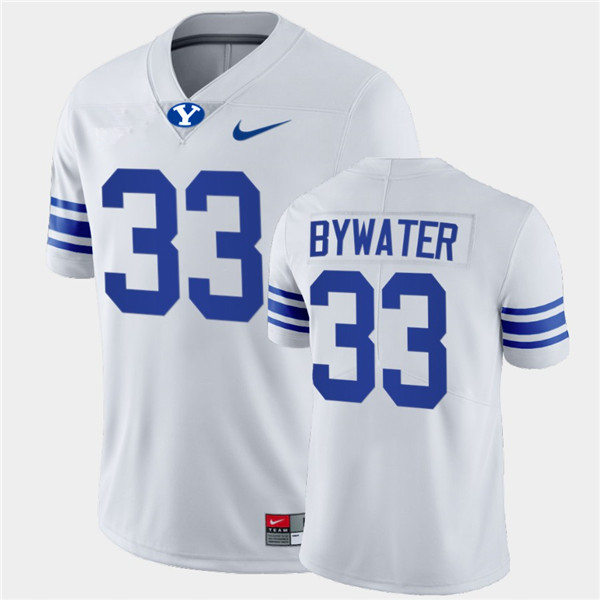 Men BYU Cougars #33 Ben Bywater Nike White College Football Game Jersey