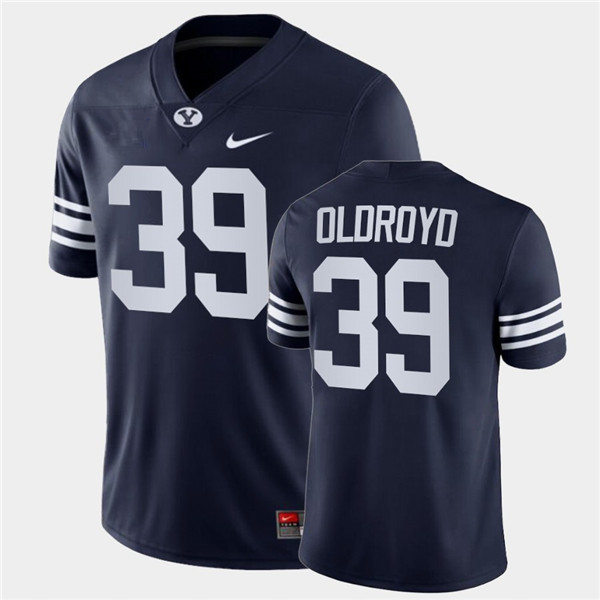 Men BYU Cougars #39 Jake Oldroyd Nike Navy College Football Game Jersey