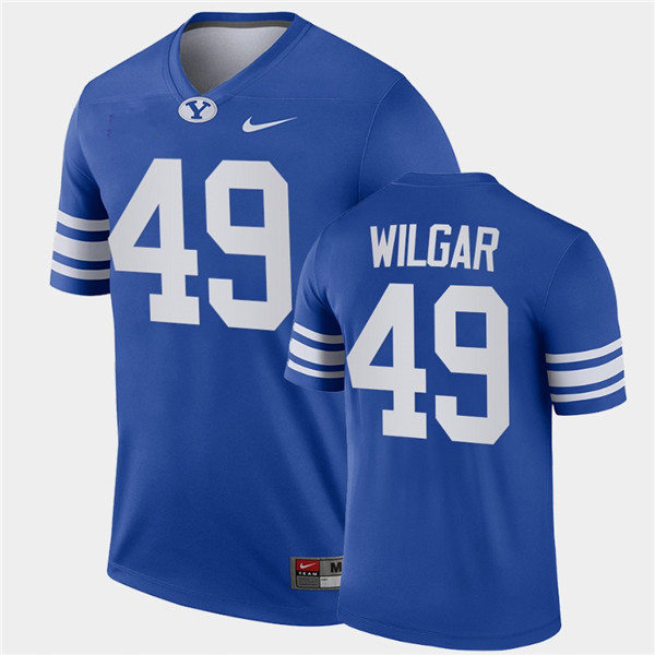 Men BYU Cougars #49 Payton Wilgar Nike Royal College Football Game Jersey